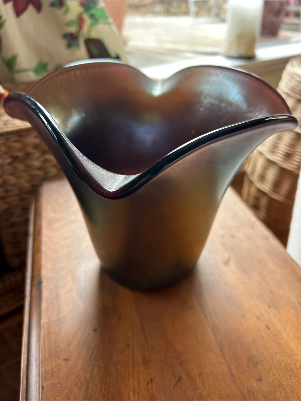 Antique Imperial Glass Company Imperial Jewels Pearl Amethyst Stretch Glass Vase